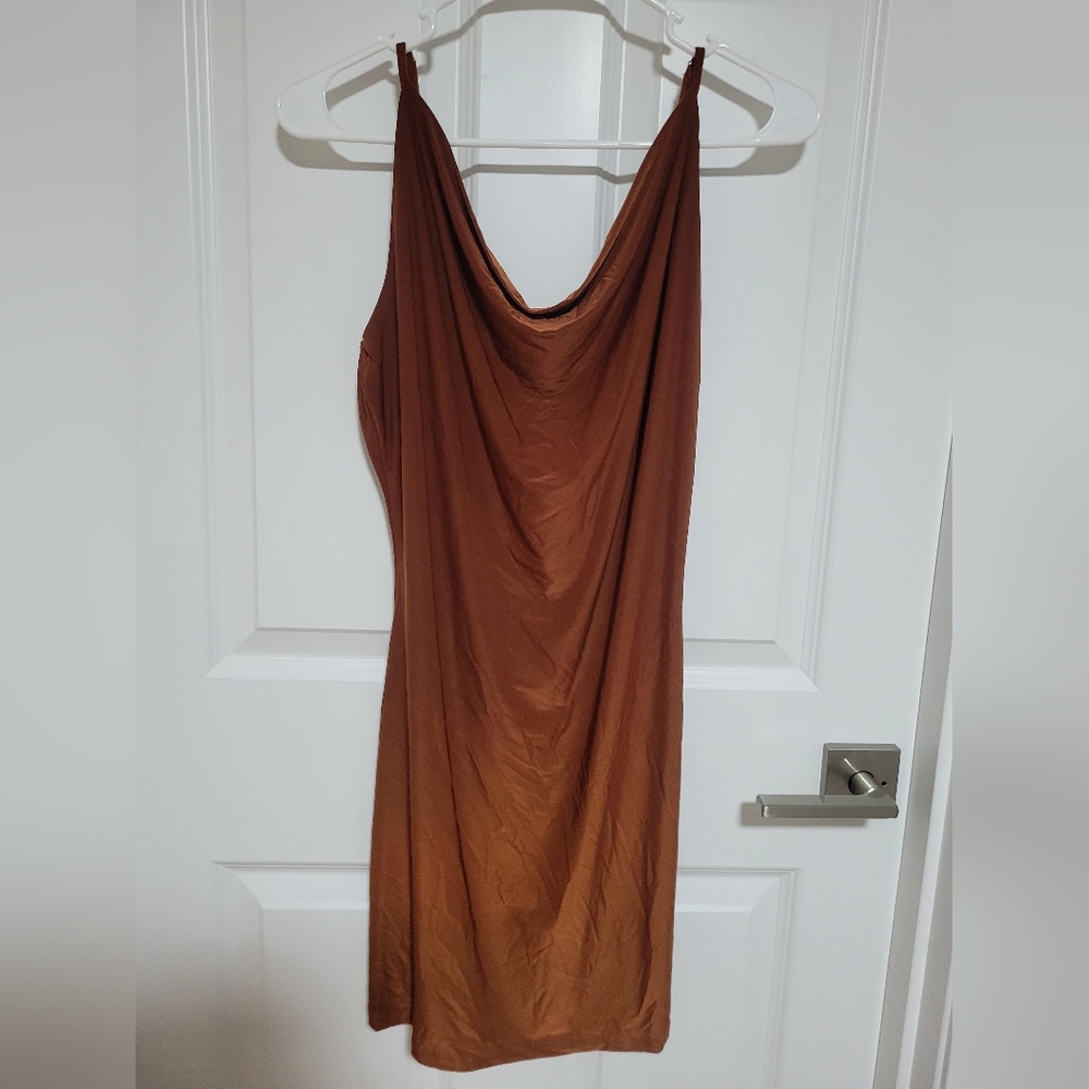 Mind Code Backless Brown Dress